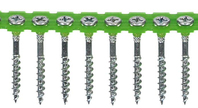 Sraigtai juostoje medžio drožlėms blizgaus cinkavimo, mediniam profiliui Essve 542345; 4,2x42 mm; 1000 vnt.