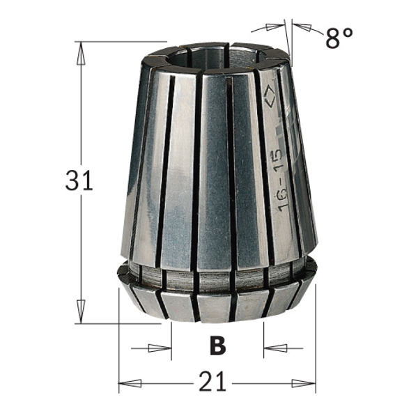 Įvorė CMT ER20 184.120.20; 12 mm 