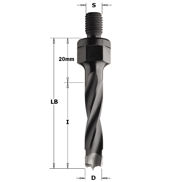 Grąžtas medienai CMT; S=M10 mm; D=5x43 mm 