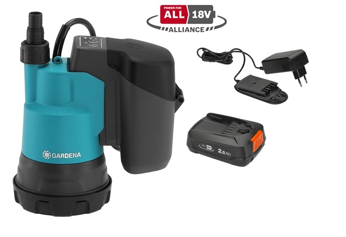 Vandens siurblys Gardena 2000/2 P4A; 18 V; 1x2,5 Ah akum.