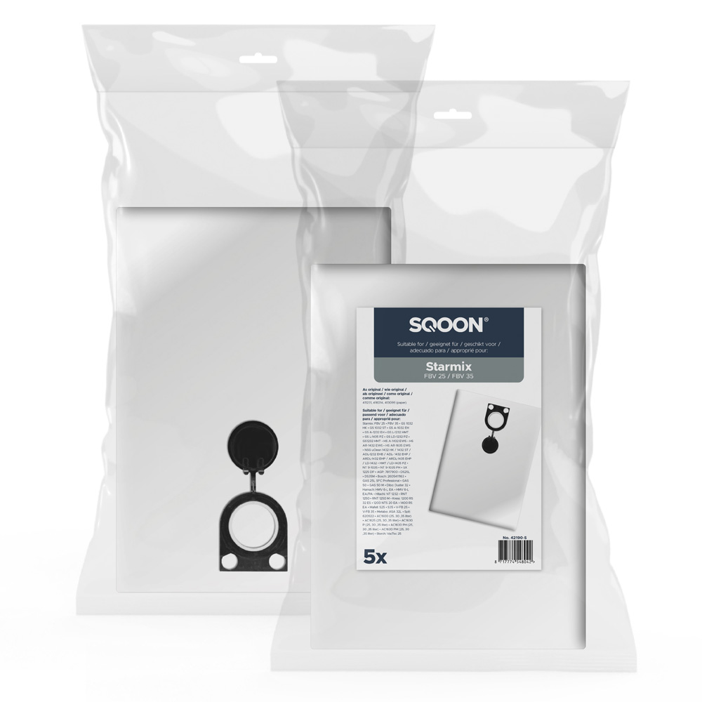 Medžiaginis dulkių maišelis SQOON 42190-5; Starmix FBV 25/35; 5 vnt.