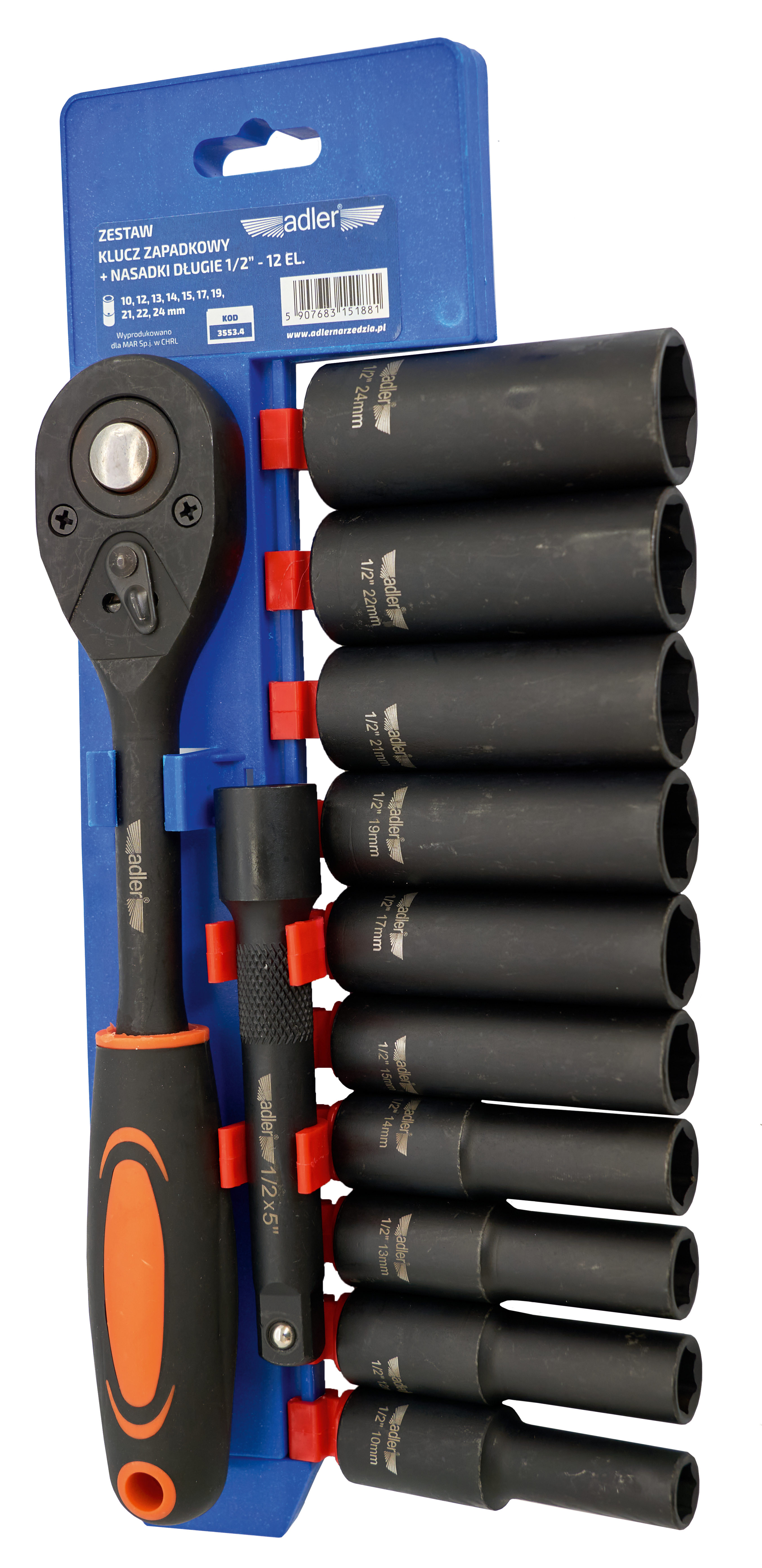 Sukimo galvučių komplektas Adler 3553.4; 12 vnt.