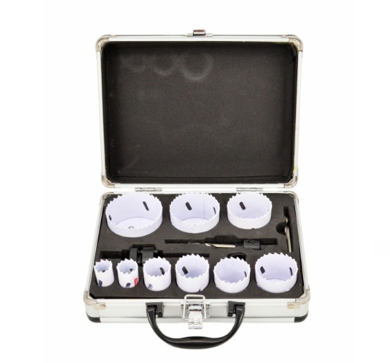 Gręžimo karūnų komplektas AWTools AW49459BL; 22-64 mm; 8 vnt.