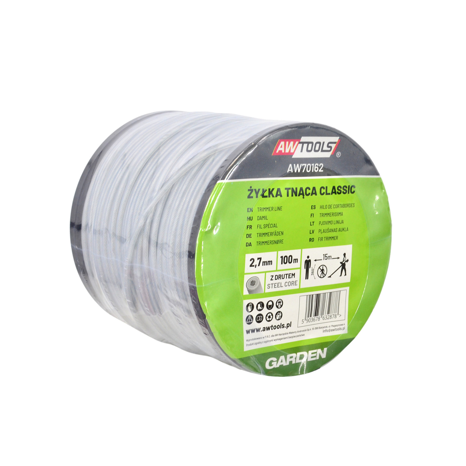 Pjovimo gija AWTools AW70161; 2,4 mm; 100 m 