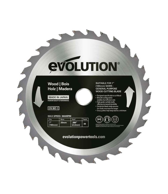 Pjovimo diskas Evolution EVO-180-30-D; 180 mm; Z30 