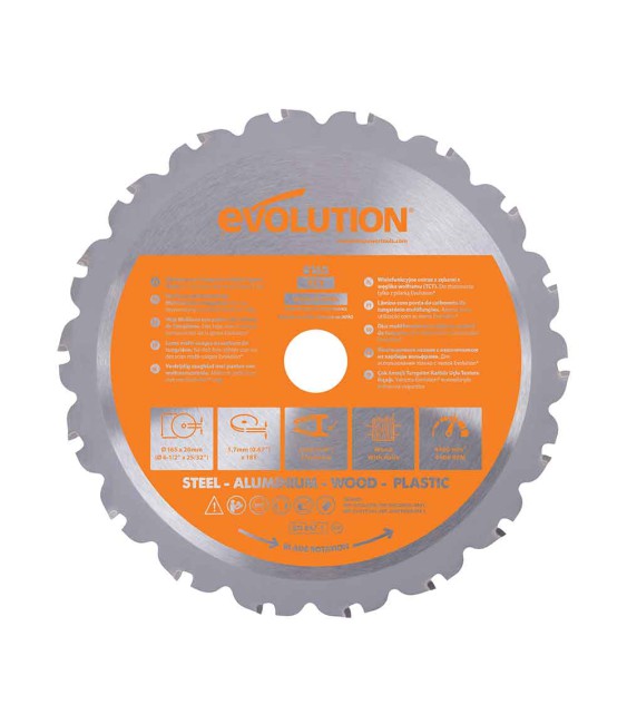 Pjovimo diskas Evolution R165TCT-18CS; 165 mm; Z18 