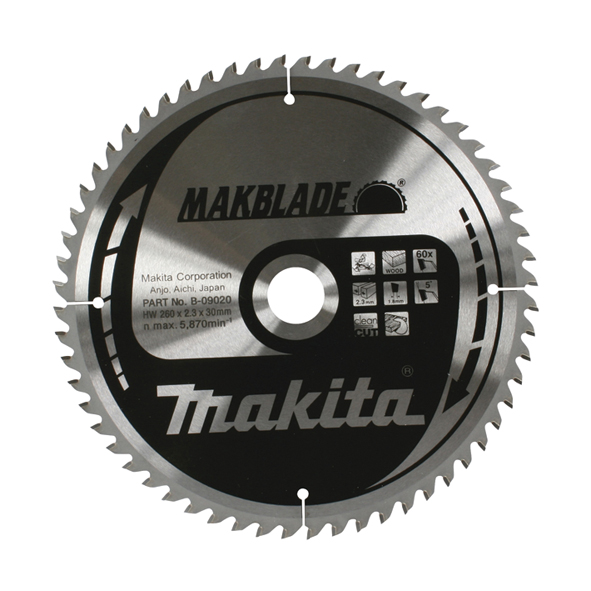 Pjovimo diskas medienai Makita MAKBLADE; 260x2,3x30,0 mm; Z64; 5°  