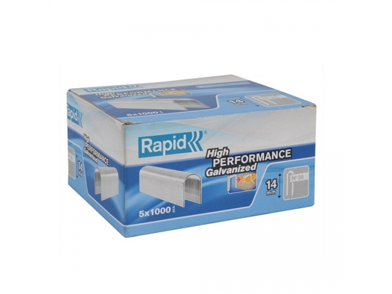 Kabės Rapid; 10 mm; 5000 vnt.; tipas 36; cinkuotos