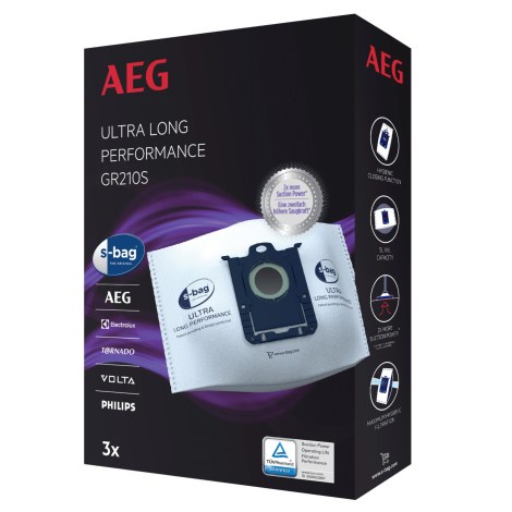 Medžiaginis dulkių maišelis AEG 42076OS; SBAG Ultra Long GR210S; 3 vnt.