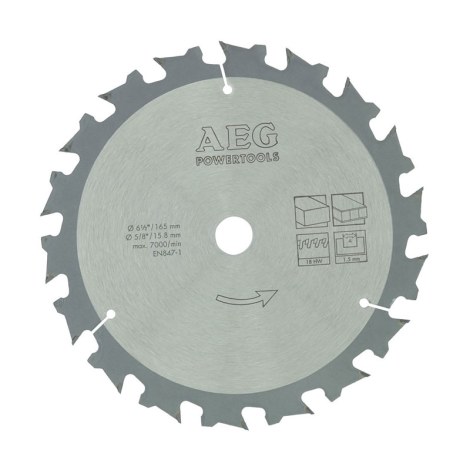 Pjovimo diskas medienai AEG 4932430366; 165x1,5x15,8 mm; Z18 