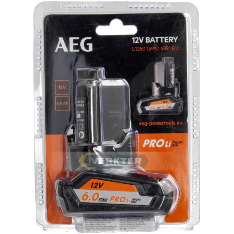 Akumuliatorius AEG L1260; 12 V; 6,0 Ah; Li-ion