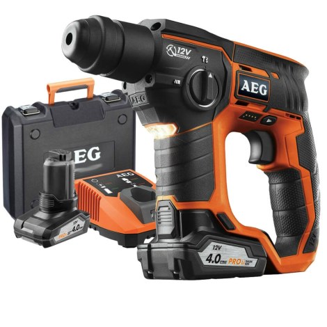Perforatorius AEG BBH12LI-401C; 0,9 J; SDS-plus; 12 V; 1x4,0 Ah akum.