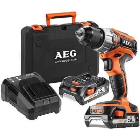 Suktuvas-gręžtuvas AEG BS18C2 LI-202C; 18 V; 2x2,0 Ah akum.