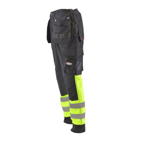 Apsauginės kelnės AWTools AW02610; T3; S; juoda/geltona 