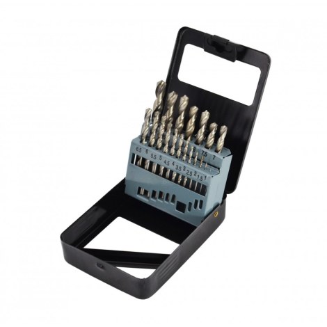 Grąžtas metalui AWTools AW41204; HSS-G; 1-10 mm; 19 vnt.