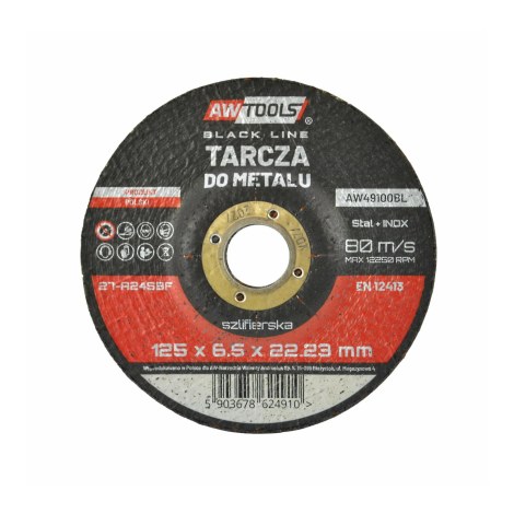 Abrazyvinis pjovimo diskas AWTools AW49100BL; 125x6,5 mm; metalui