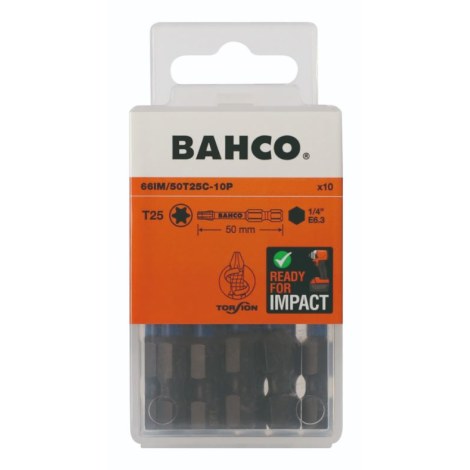 Smūginis sukimo antgalis Bahco 66IM/50T25C-10P; T25; 50 mm; 10 vnt.