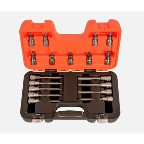 Galvučių komplektas Bahco S18TORX; 1/2''; T20-T60; 18 vnt.