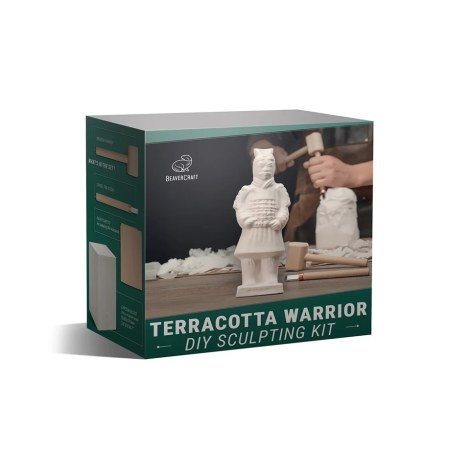 Drožinėjimo rinkinys BeaverCraft Terracotta Warrior; figūrėlių drožinėjimui pradedantiesiems