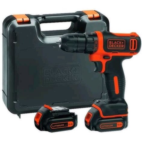 Akumuliatorinis suktuvas-gręžtuvas Black & Decker BDCDD12K1B-QW; 10,8 V; 2x1,5 Ah akum.