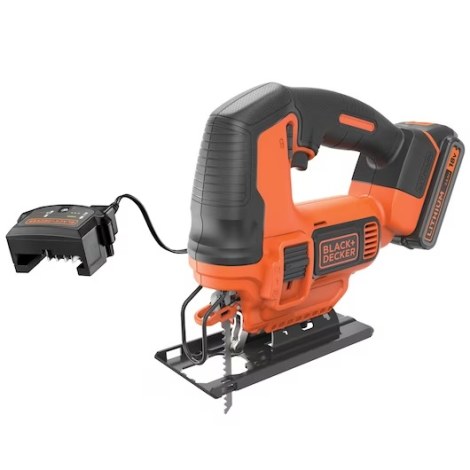 Akumuliatorinis siaurapjūklis Black & Decker BDCJS18E1-QW; 18 V; 1x2,5 Ah akum.