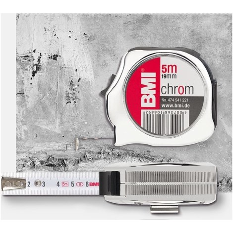 Matavimo ruletė BMI Chrom B474541221/25; 5 m
