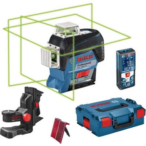 Lazerinis nivelyras Bosch GLL 3-80 CG + Lazerinis atstumų matuoklis Bosch GLM 50 C