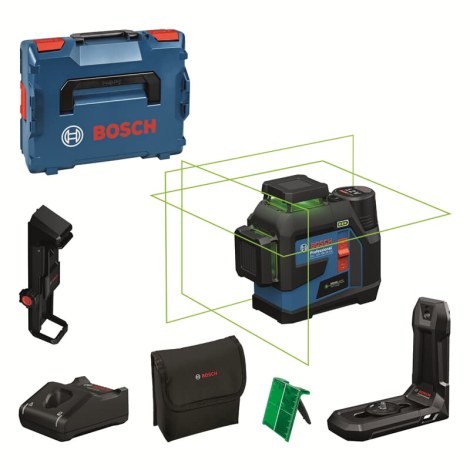 Kryžminis lazerinis nivelyras Bosch GLL 12V-100-33 CG Professional; su lagaminu
