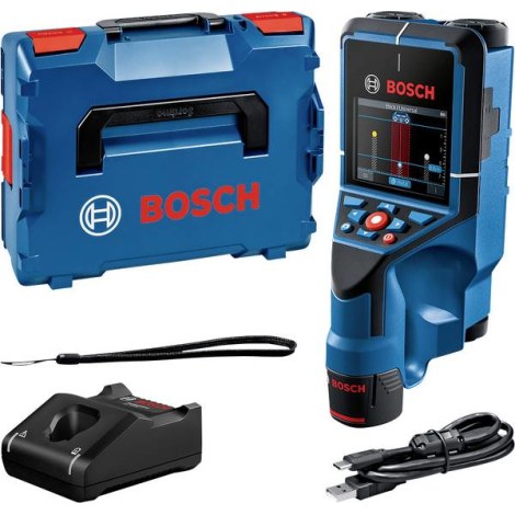 Metalo ir medienos ieškiklis Bosch D-Tect 200 C; 12 V; 1x2,0 Ah akum.