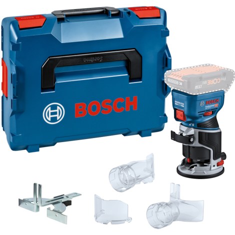 Akumuliatorinė kantų freza Bosch GKF 18V-8 Professional; 18 V (be akumuliatoriaus ir pakrovėjo) + L-BOXX 136