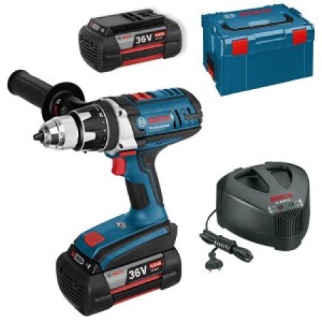 Smūginis suktuvas-gręžtuvas Bosch GSB 36 VE-2-Li; 36 V; 2x4,0 Ah akum.