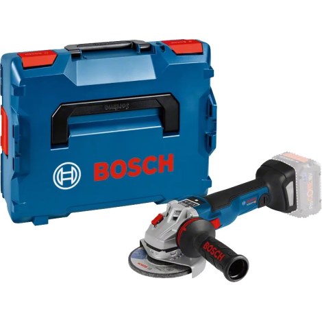 Kampinis šlifuoklis Bosch GWS 18V-10 SC Solo l-boxx (be akumuliatoriaus ir pakrovėjo); su Bluetooth