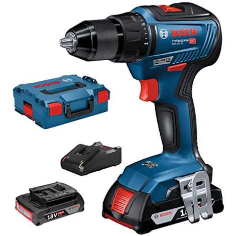 Suktuvas-gręžtuvas Bosch GSR 18V-55; 18 V; 2x2,0 Ah akum. + L-Case