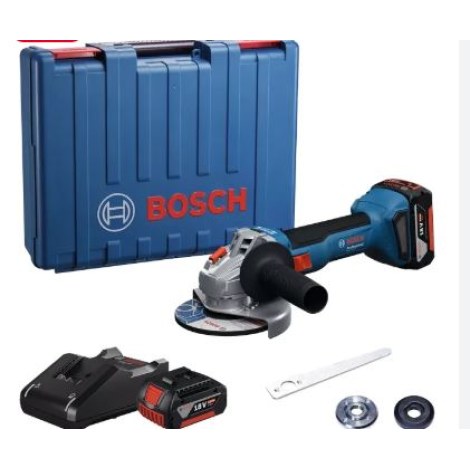 Akumuliatorinis kampinis šlifuoklis Bosch GWS 18V-8 Professional; 125 mm; 18 V; 2x4,0 Ah akum.; su lagaminu