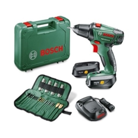 Suktuvas-gręžtuvas Bosch PSR 14,4 Li-2; 14,4 V; 1,5 Ah akum. + 59 priedai
