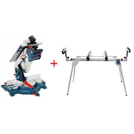 Išilginio – skersinio pjovimo staklės Bosch GTM 12 + darbastalis Bosch GTA 2600
