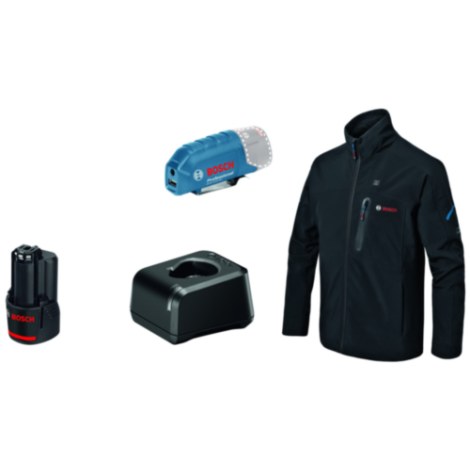 Šildoma striukė Bosch GHJ 12; M; 18 V; 1x2,0 Ah + usb adapteris GAA 12V-21