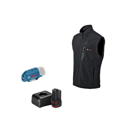 Šildoma liemenė Bosch GHV 12; 3XL; 12 V; 1x2,0 Ah + usb adapteris GAA 12V-21