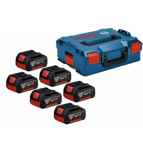 Priedų rinkinys Bosch GBA 18V; 18 V; 6x4,0 Ah + lagaminas