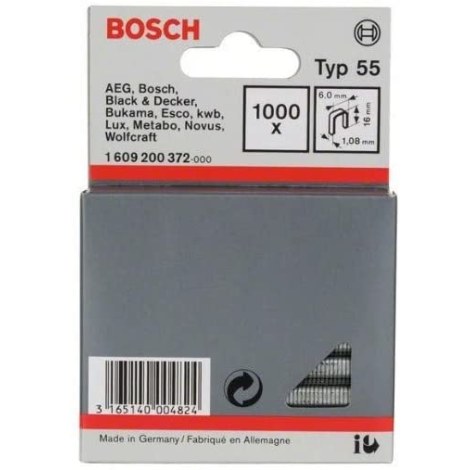 Kabės Bosch; 6x16 mm; 1000 vnt.; tipas 55 plieno