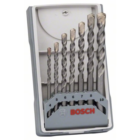 Grąžtų komplektas betonui Bosch Silver Percussion; 4-10 mm; 7 vnt.