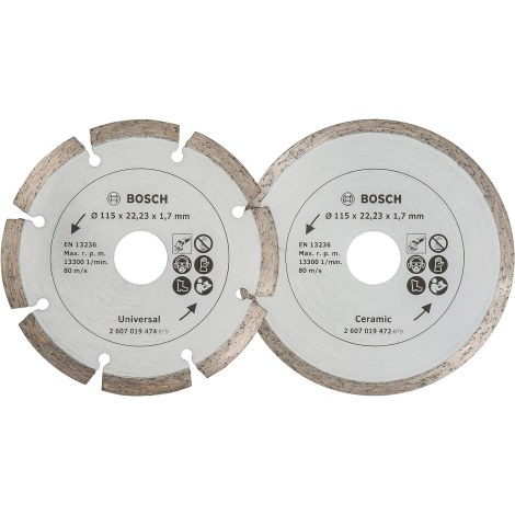 Deimantinis pjovimo diskas Bosch 2607019478; 115 mm; 2 vnt.