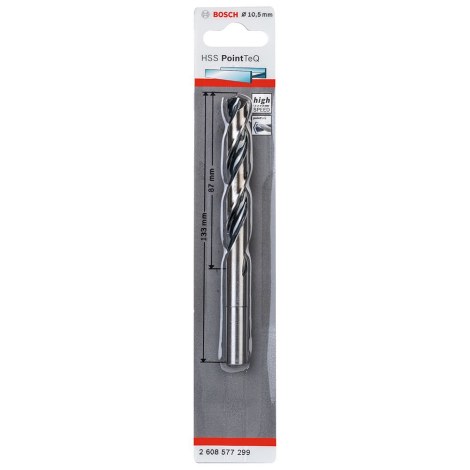 Grąžtas metalui Bosch PointTeQ; 10,5x87x133 mm; 1 vnt.
