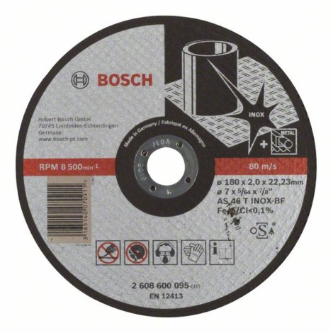 Abrazyvinis pjovimo diskas Bosch AS 46 T INOX BF; 180x2 mm 