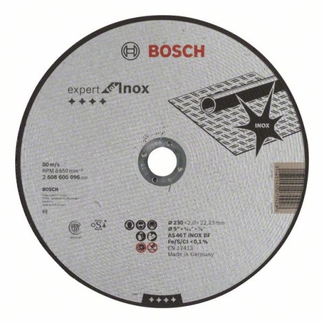 Abrazyvinis pjovimo diskas Bosch AS 46 T INOX BF; 230x2 mm 