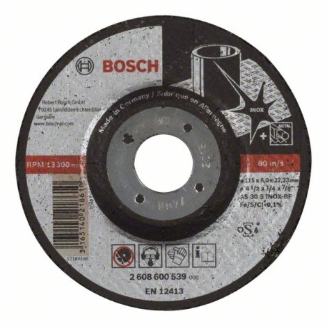 Šlifavimo diskas Bosch AS 30 S INOX BF; 115x6 mm 