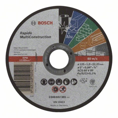 Abrazyvinis pjovimo diskas Bosch C60 T BF; 125x1 mm 