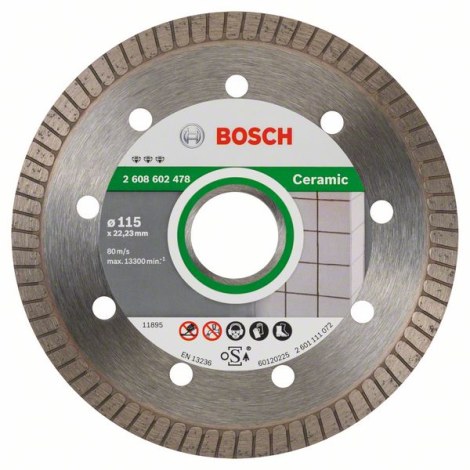 Deimantinis pjovimo diskas Bosch BEST FOR CERAMIC EXTRACLEAN TURBO; 115 mm 