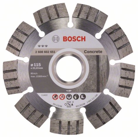 Deimantinis pjovimo diskas Bosch BEST FOR CONCRETE; 115 mm 