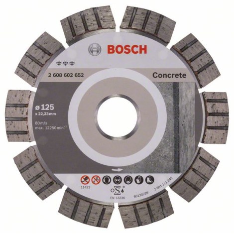 Deimantinis pjovimo diskas Bosch BEST FOR CONCRETE; 125 mm 